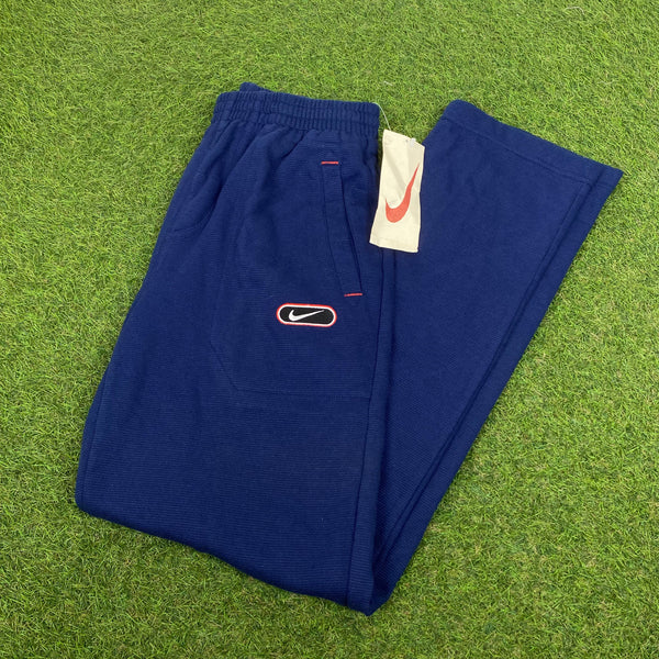 Vintage Nike Cotton Joggers Blue Small