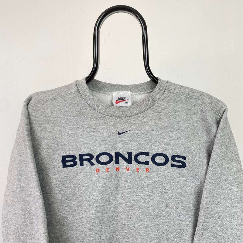 Vintage Nike Denver Broncos Sweatshirt Grey XS