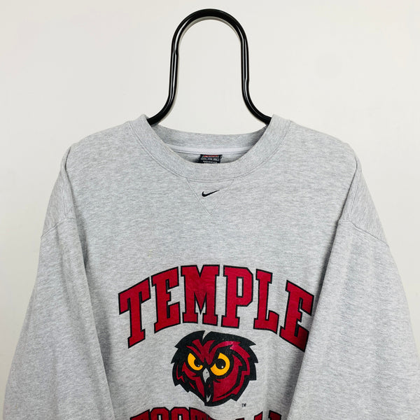 Vintage Nike Team Temple Football Sweatshirt Grey XXL