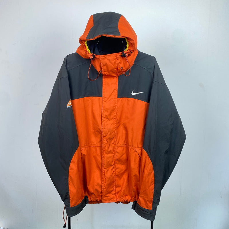 Vintage Nike ACG Packable Coat Jacket Orange Large