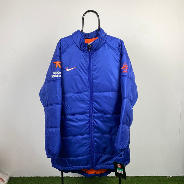 Vintage Nike Netherlands Down Puffer Jacket Blue XL/XXL