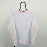 Vintage Nike Sweatshirt White Pink Large