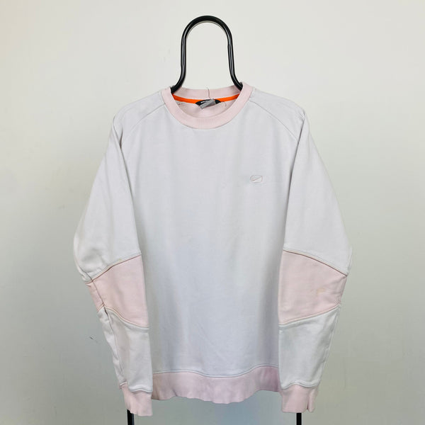 Vintage Nike Sweatshirt White Pink Large