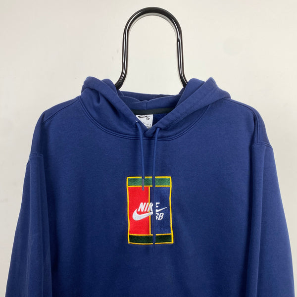 Vintage Nike SB Hoodie Blue Large