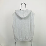 Vintage Nike Sleeveless Hoodie Grey Large