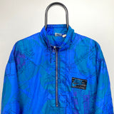 Vintage Nike Map Windbreaker Jacket Blue Medium