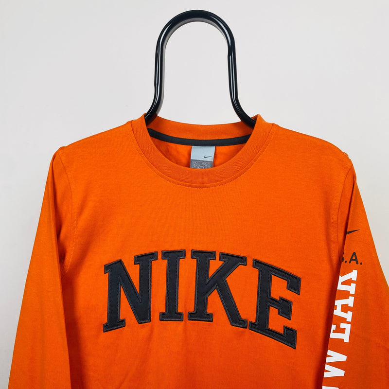 Vintage Nike Long Sleeve T-Shirt Orange Small