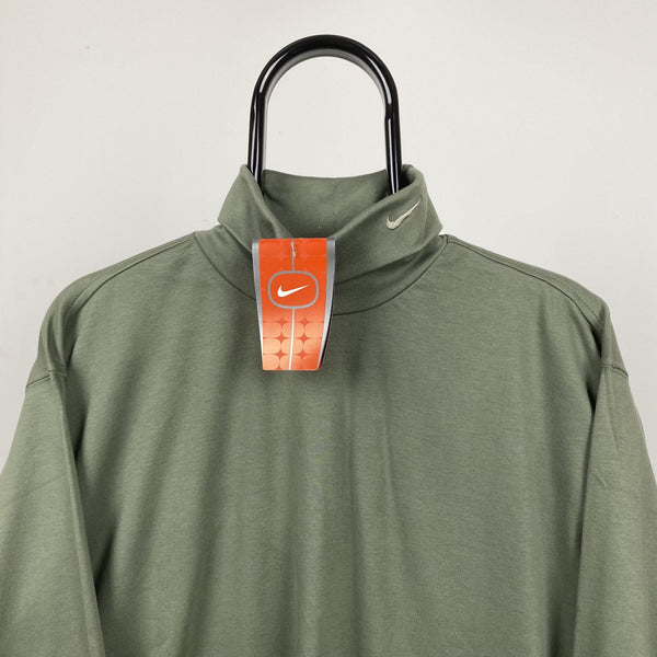 Vintage Nike Mock Neck Sweatshirt Green Medium