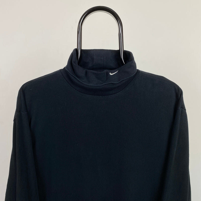 Vintage Nike Roll Neck Sweatshirt Black XL