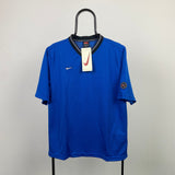 Vintage Nike Town Football Shirt T-Shirt Blue Medium