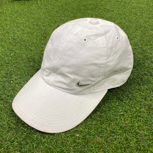 Vintage Nike Metal Swoosh Adjustable Hat White