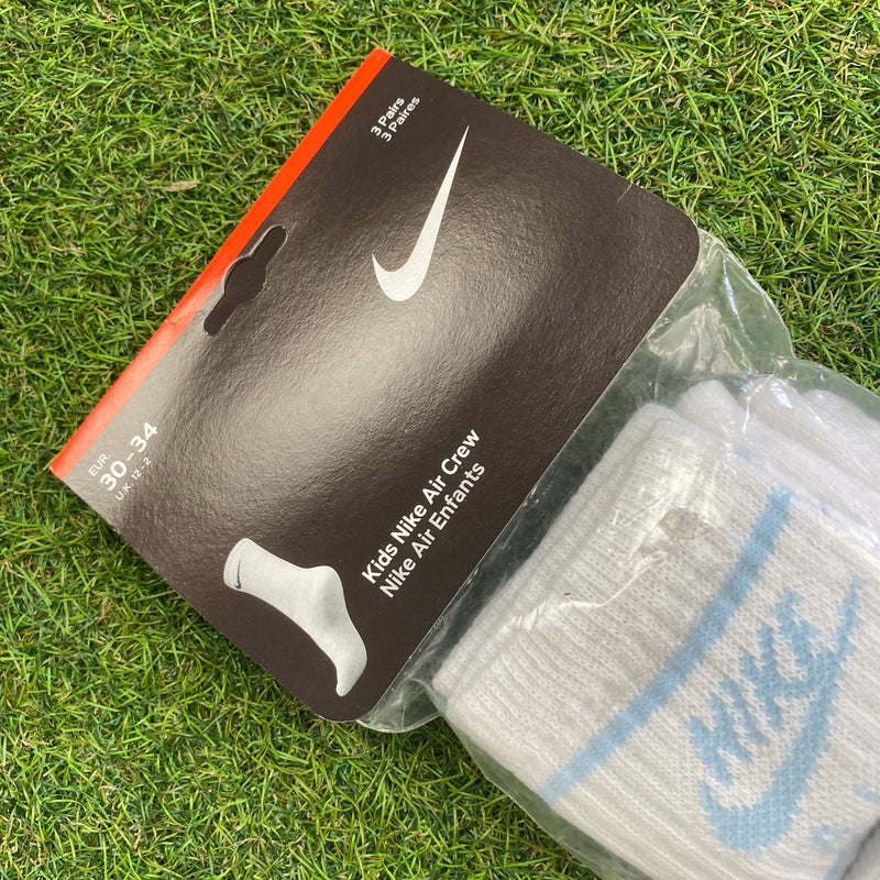 Vintage Nike Air Socks 3 Pack White