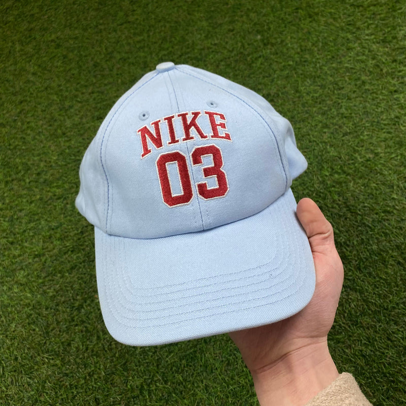 Vintage Nike Spell Out Hat Baby Blue