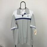 Vintage Nike Challenge Court Polo T-Shirt Grey XL