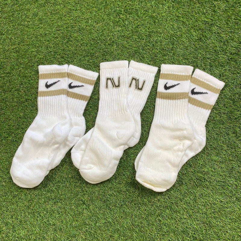 Nike Socks 3 Pack Striped White