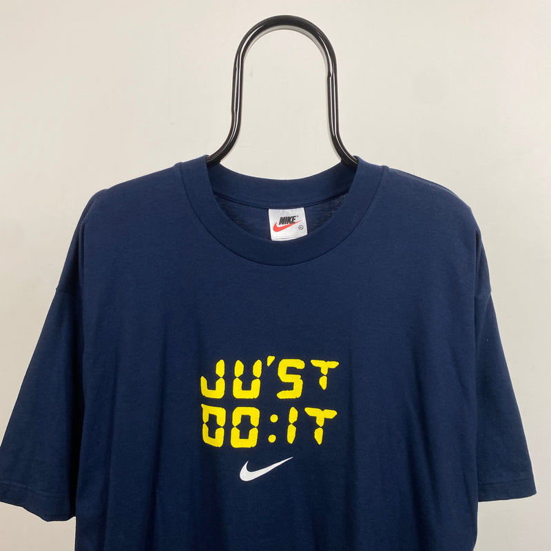 Vintage Nike Clock T-Shirt Blue XL