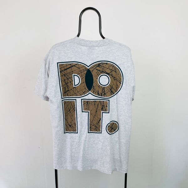 Vintage Nike Just Do It T-Shirt Grey Medium