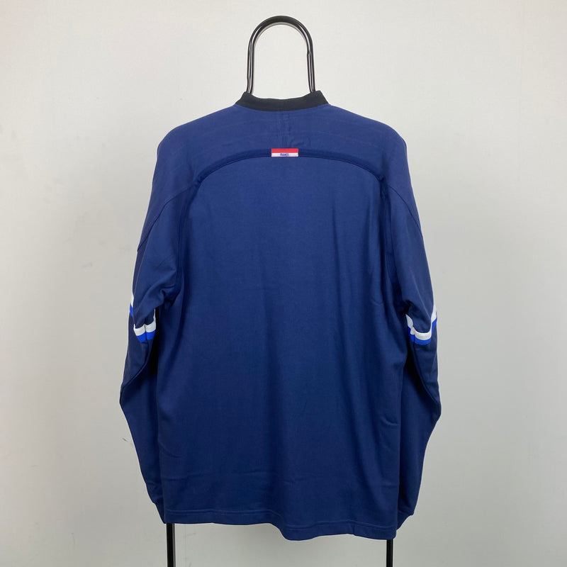 Vintage Nike France Rugby Sweatshirt Blue XXL