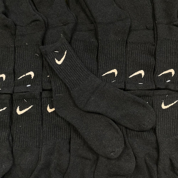 Vintage Nike Swoosh Socks Black