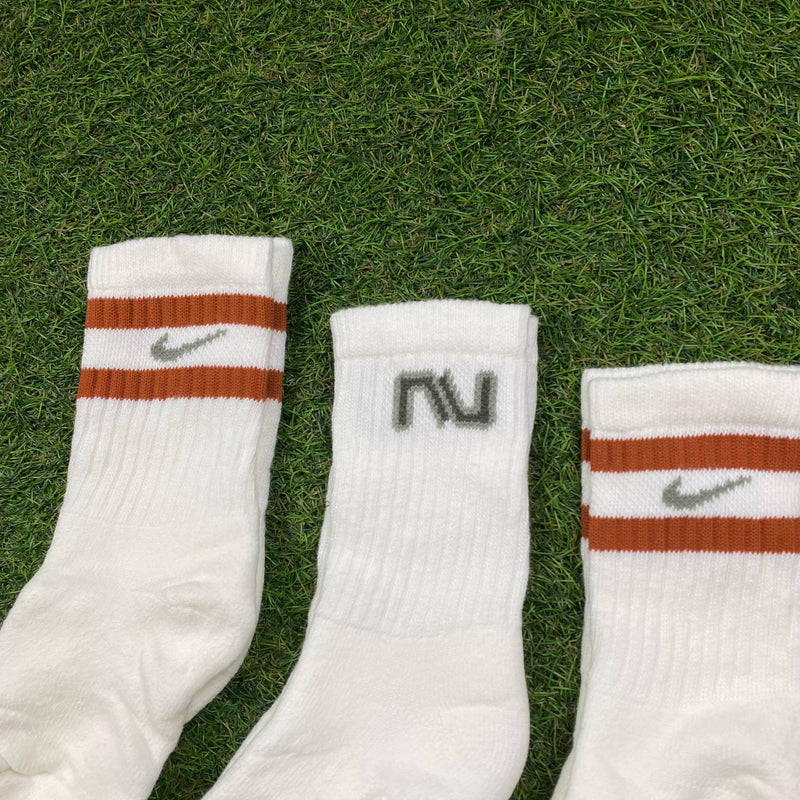 Vintage Nike Socks 3 Pack White Striped