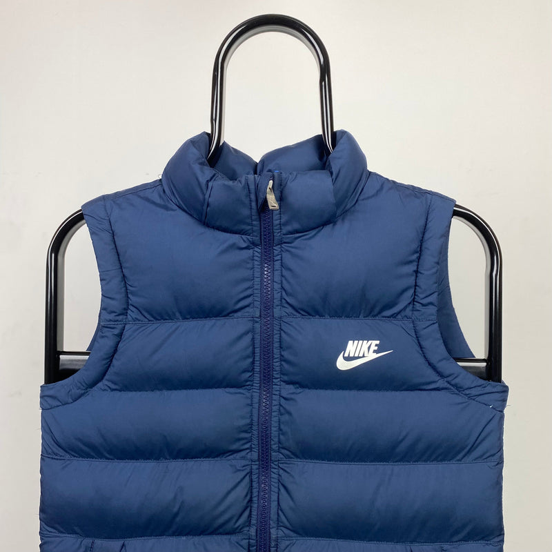 Vintage Nike Puffer Gilet Jacket Blue XS