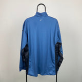 Vintage Nike Dri-Fit 1/4 Zip Sweatshirt Blue Large