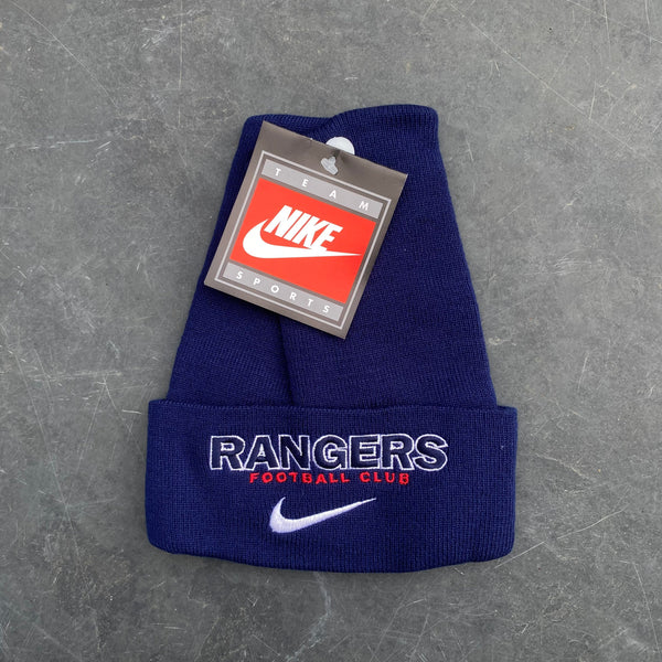 Vintage Nike Rangers Beanie Hat Blue