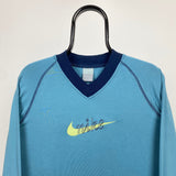 Vintage Nike Long Sleeve T-Shirt Blue Small