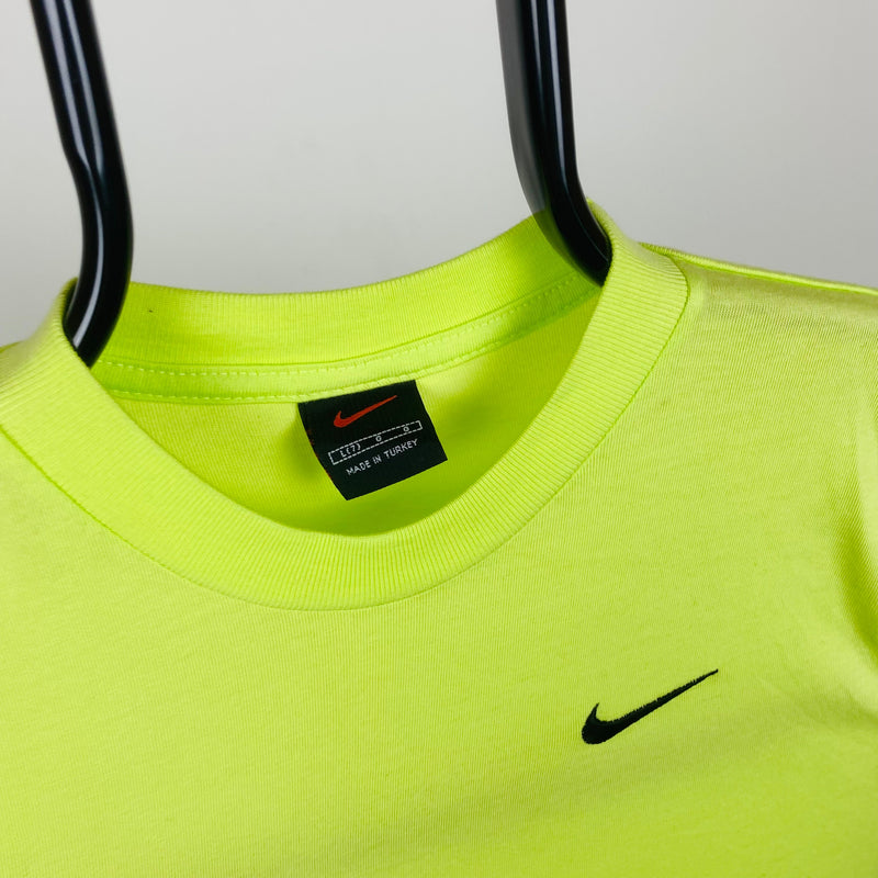 Vintage Nike Swoosh T-Shirt Lime Green XXS