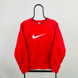 Vintage Nike Swoosh Sweatshirt Red Small