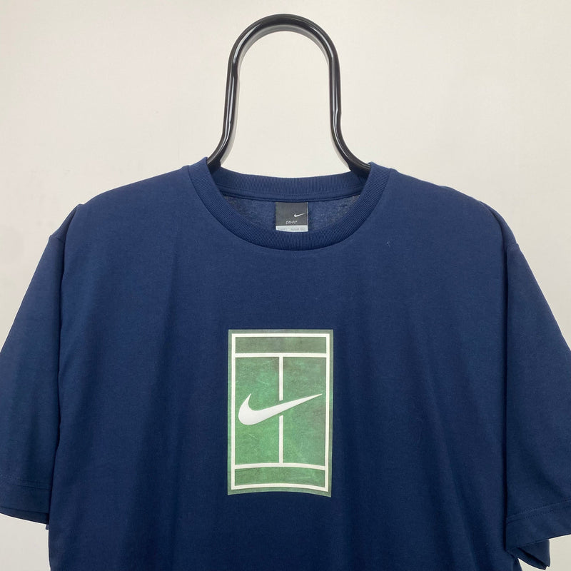 Vintage Nike Court T-Shirt Blue XXL