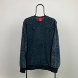 Vintage Nike Velour Sweatshirt Black Small