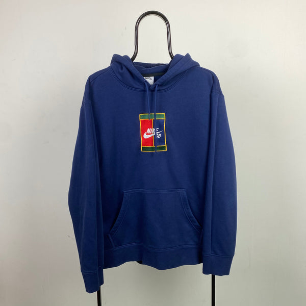 Vintage Nike SB Hoodie Blue Large