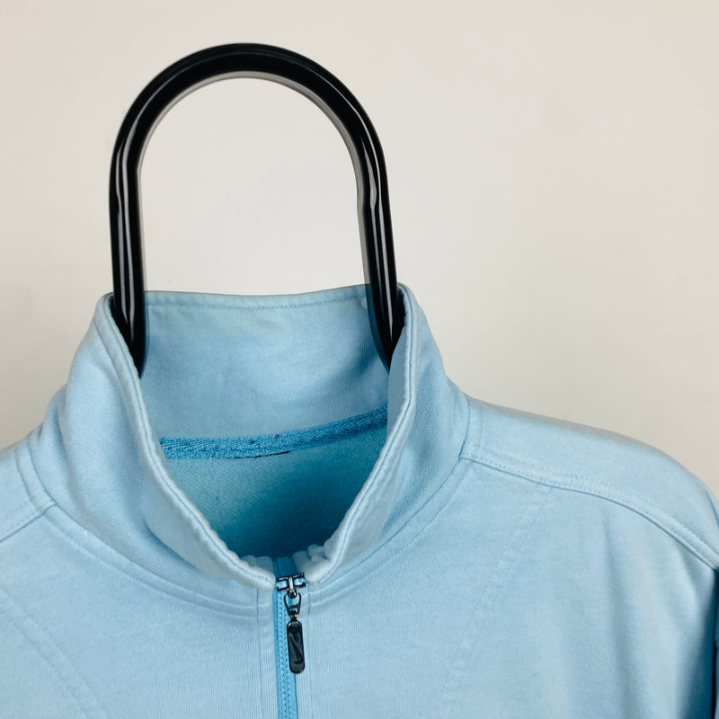 Vintage Nike 1/4 Zip Sweatshirt Baby Blue XL