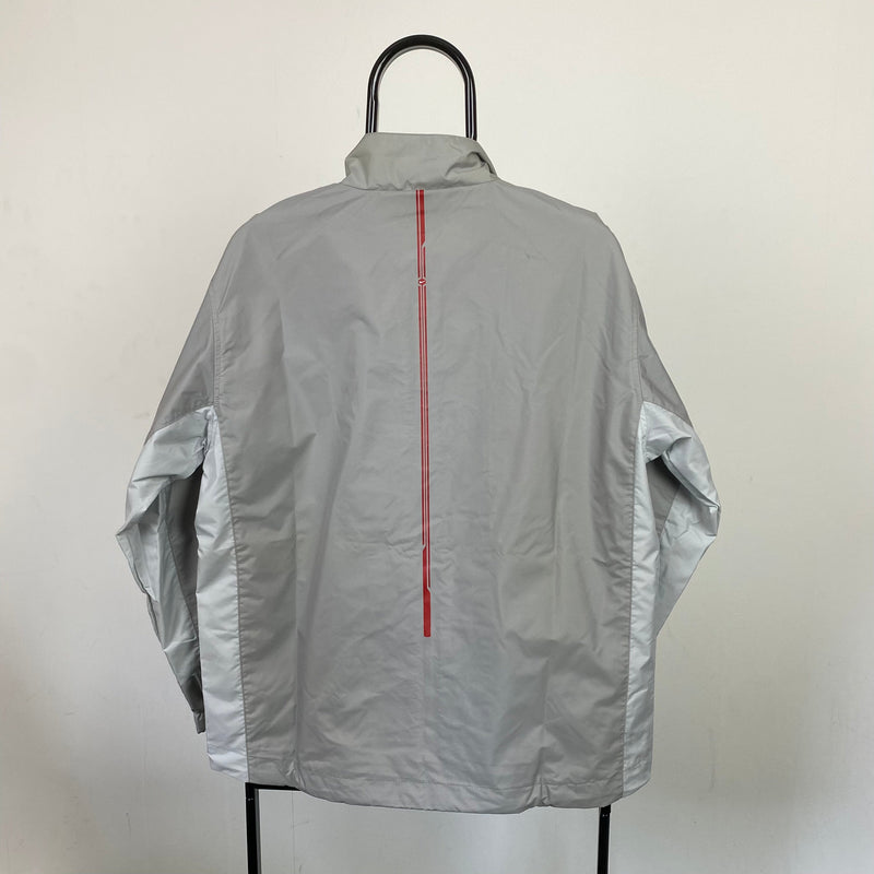 Vintage Nike Hex Windbreaker Jacket Grey Small