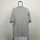 Vintage Nike Heavyweight Polo T-Shirt Grey Small