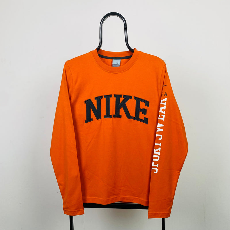 Vintage Nike Long Sleeve T-Shirt Orange Small