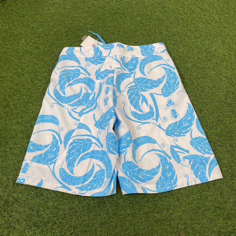 Vintage Nike ACG Beach Swim Shorts Baby Blue XS