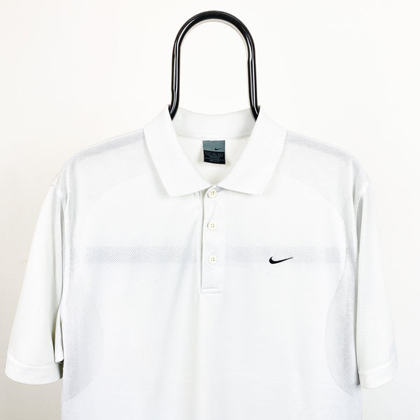 Vintage Nike Dri-Fit Polo Shirt T-Shirt White XL