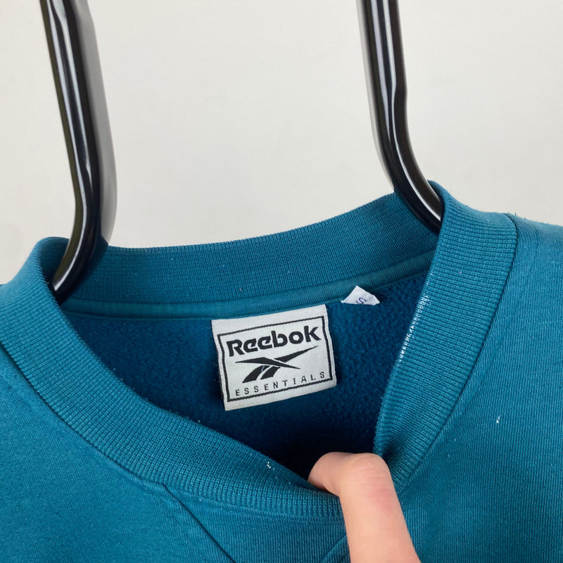 Vintage Reebok Paint Sweatshirt Green Small