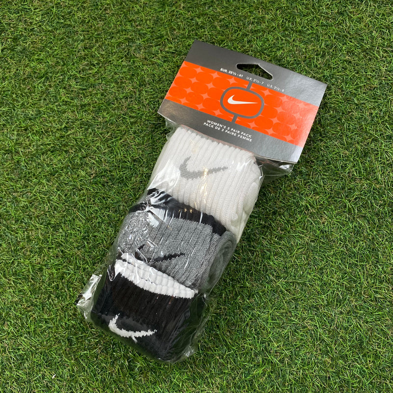 Vintage Nike Socks 3 Pack White