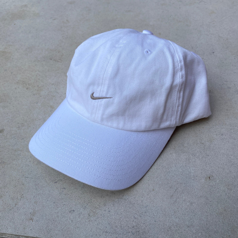 Vintage Nike Hat White Brown