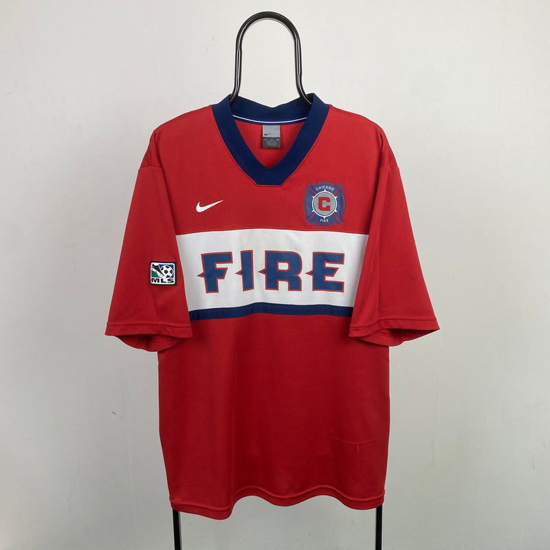 Vintage Nike Chicago Fire Football Shirt T-Shirt Red XL