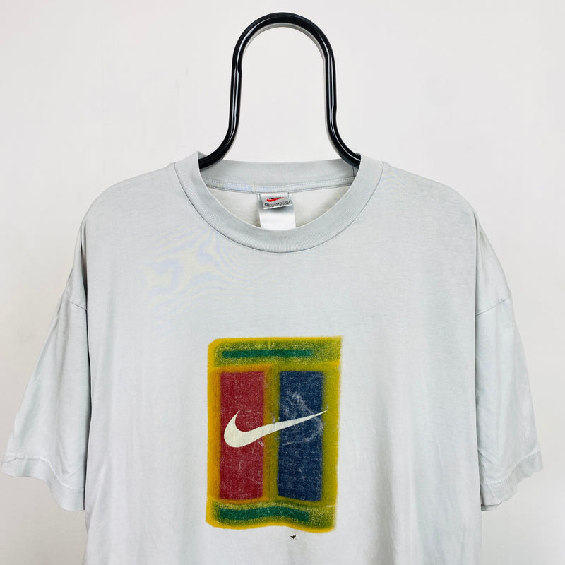 Vintage Nike Court T-Shirt Stone Grey XL