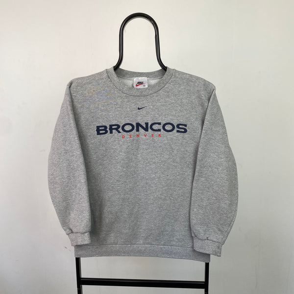 Vintage Nike Denver Broncos Sweatshirt Grey XS