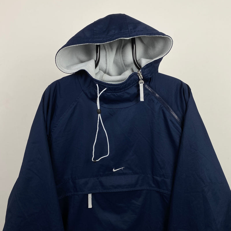 Vintage Nike Sidewinder Reversible Fleece Coat Jacket Baby Blue XL