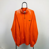 Vintage Nike 1/4 Zip Sweatshirt Orange XXL