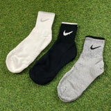 Vintage Nike Socks 3 Pack White