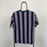 Vintage Nike Plaid T-Shirt Blue Medium