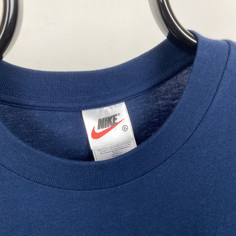 Vintage Nike Clock T-Shirt Blue XL